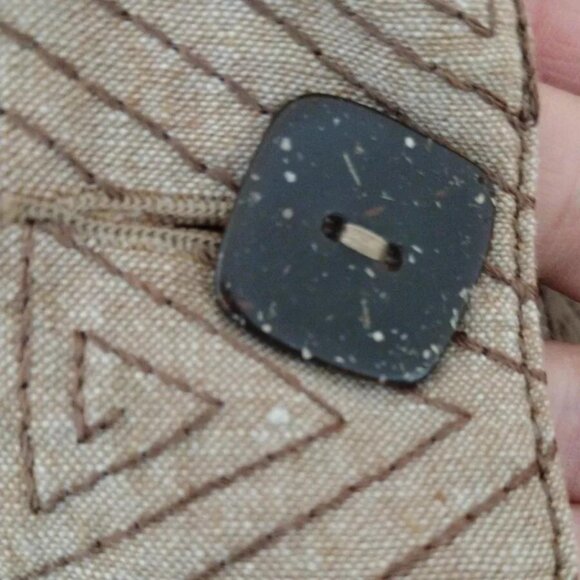 Women’s Suede Jackets Women’s Size 14 Geometric Tan Brown Button Up Formal - Picture 9 of 12